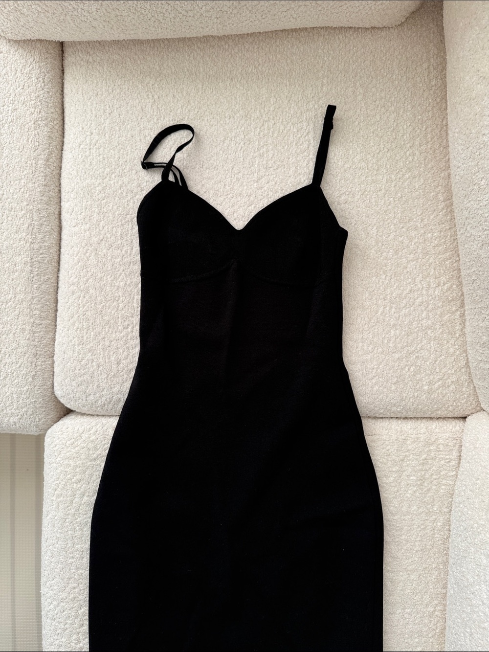 Babaton Black Spaghetti-Strap Mini Dress